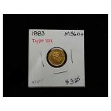 1883 type III gold dollar