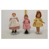 3 compo porcelain dolls