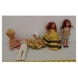 5 bisque compo + dolls