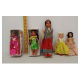 5 compo and plastic dolls