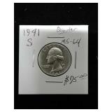 1941-S silver quarter