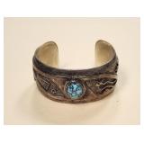 Phillip Sekaquaptewa Hopi Silver Turquoise Cuff
