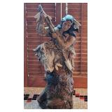 22" Ceramic Figurine Indian Horse & Bison