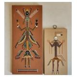 2 Navajo Sand Paintings Dragonfly Coyote Dancer