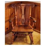Antique Mahogany Rocking Chair With MOP Inlay