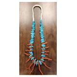 30" Santo Domingo Turquoise Branch Coral Necklace