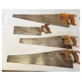 4 Vintage DISSTON Hand Saws