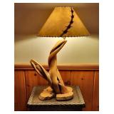 34" South Western Style Mesquite Wood Table Lamp