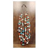 25" Zuni Style 3 Strand Stacked Stone Necklace