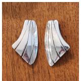 Arturo Rivera 2" Sterling Silver Clip Earrings