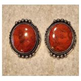 Mike Platero Navajo 1 1/4" Clip Earrings