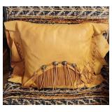Deerskin Pillow With Conchas & Fringe 23" x 14"