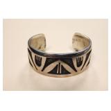 Hopi Silver Overlay Cuff Bracelet