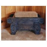 Hand Carved Footstool By Elidio Gonzalez Taos NM
