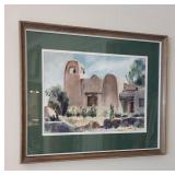 1972 W/C Painting SW Adobe Church Jean Goedicke WY