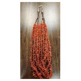 24" Zuni Heishi & Coral 5 Strand Necklace