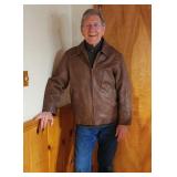 Mans Vintage Henry Cottons Leather Jacket Large