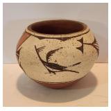 Unsigned Zia Pueblo Bird Design Pot