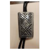 Peter Nelson Navajo Silver Overlay Bolo Tie