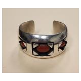 Arturo Rivera Navajo Silver & Coral Bracelet