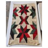 Valero Star Rug Within A Rug Navajo Rug 23" x 40"