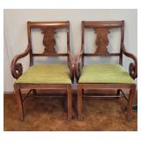 Pair of Vintage Scroll Arm Chairs