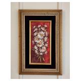 Signed Oil on Board Painting of a Daisy Bouquet