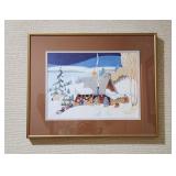 1995 Ltd Ed Print Church Is Out Rie Munoz Alaska