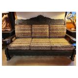 1978 Elidio Gonzalez Hand Carved 77" Couch Taos NM