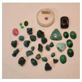 Assorted Loose Stones Turquoise Malachite Spinel