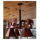 Laser Cut Patinated Metal Southwestern Chandelier