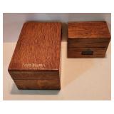 2 Antique Oak Recipe Boxes Gold Medal Shaw Walker