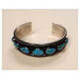 Arturo Rivera Silver 7 Turquoise Nuggets Bracelet