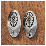 Norman Woody Navajo Turquoise & Silver Earrings