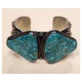 Gary Reeves Navajo Turquoise Silver Cuff Bracelet