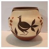 Zia Pueblo Polychrome Bird Design 6 1/2" Olla