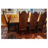 Elidio Gonzalez Carved Dining Room Table 8 Chairs
