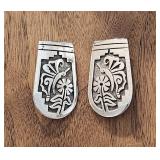 Mitchell Sockyma Hopi Silver Overlay Earrings