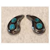 Navajo Turquoise & Silver Earrings Rivera