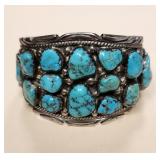 Richard Thomas Navajo Silver Turquoise Nugget Cuff