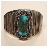 Jereme Delgarito Turquoise Silver Cuff Bracelet