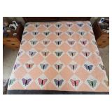 1930s Finely Hand Stitched Butterfly Summer Quilt