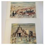 1980 Ted DeGrazia Signed Prints Church Padre Kino