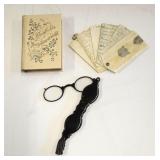 Antique German Leather Keepsake Book & Lorgnette