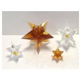 4 Rosenthal Lead Crystal Xmas Star Candle Holders