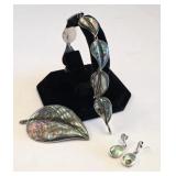 Mexican Sterling Silver Abalone Jewelry Bracelet
