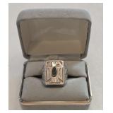 Harvey Era Navajo Thunderbird Sterling Ring 8 1/2