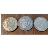 1888-P 1883-O 1888-O Morgan Silver Dollars