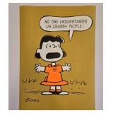 1960s Springbok Peanuts Day Glo Poster Lucy