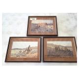 Three Framed  Edward Borein Western Prints